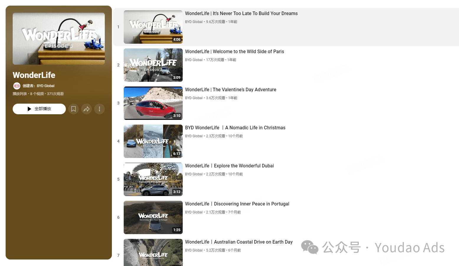 视频合集请戳：https://www.youtube.com/playlist?list=PLsiR0dUGJcwSnRJsGqbtr2plYkc-cf0eZ
